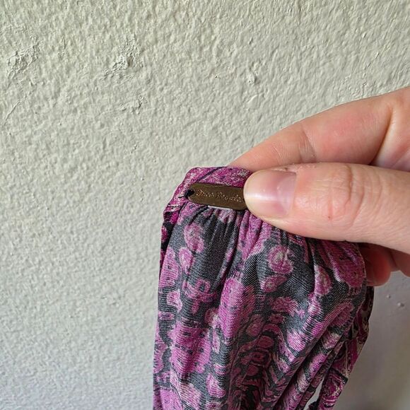 Free People Midsummers Day Tunic Dress Black Silky Floral Print Medium - Picture 6 of 10